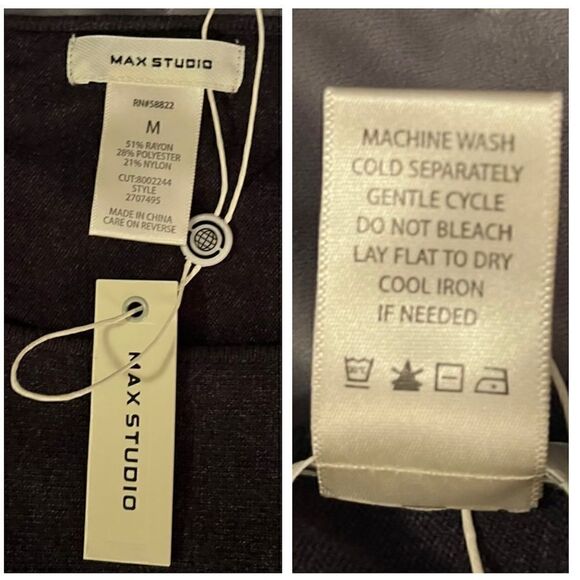 Max Studio Ruched Long Sleeve Knit Sweater Heather Charcoal M - Picture 8 of 9